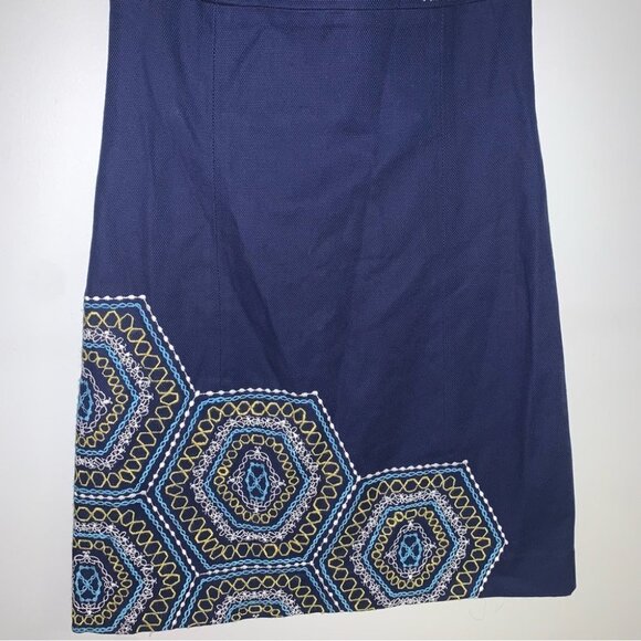 Lilly Pulitzer Dress Size 0 US Navy Blue “Honeycomb Bowen” Strapless Embroidered - Picture 6 of 15